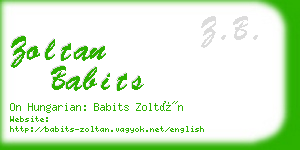 zoltan babits business card